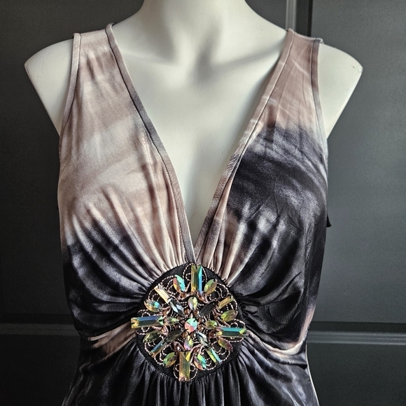 Venus tie dye embellished v-neck top Sz Large - Picture 6 of 9